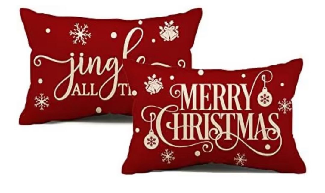 Pillow Covers Set of 2, Cotton Linen Throw Pillow Cases Covers, 12x20 Inches