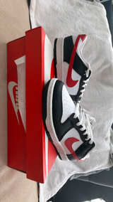 Nike Dunk Low Retro Red Swoosh Panda Black/White size 10.5 - Image 1