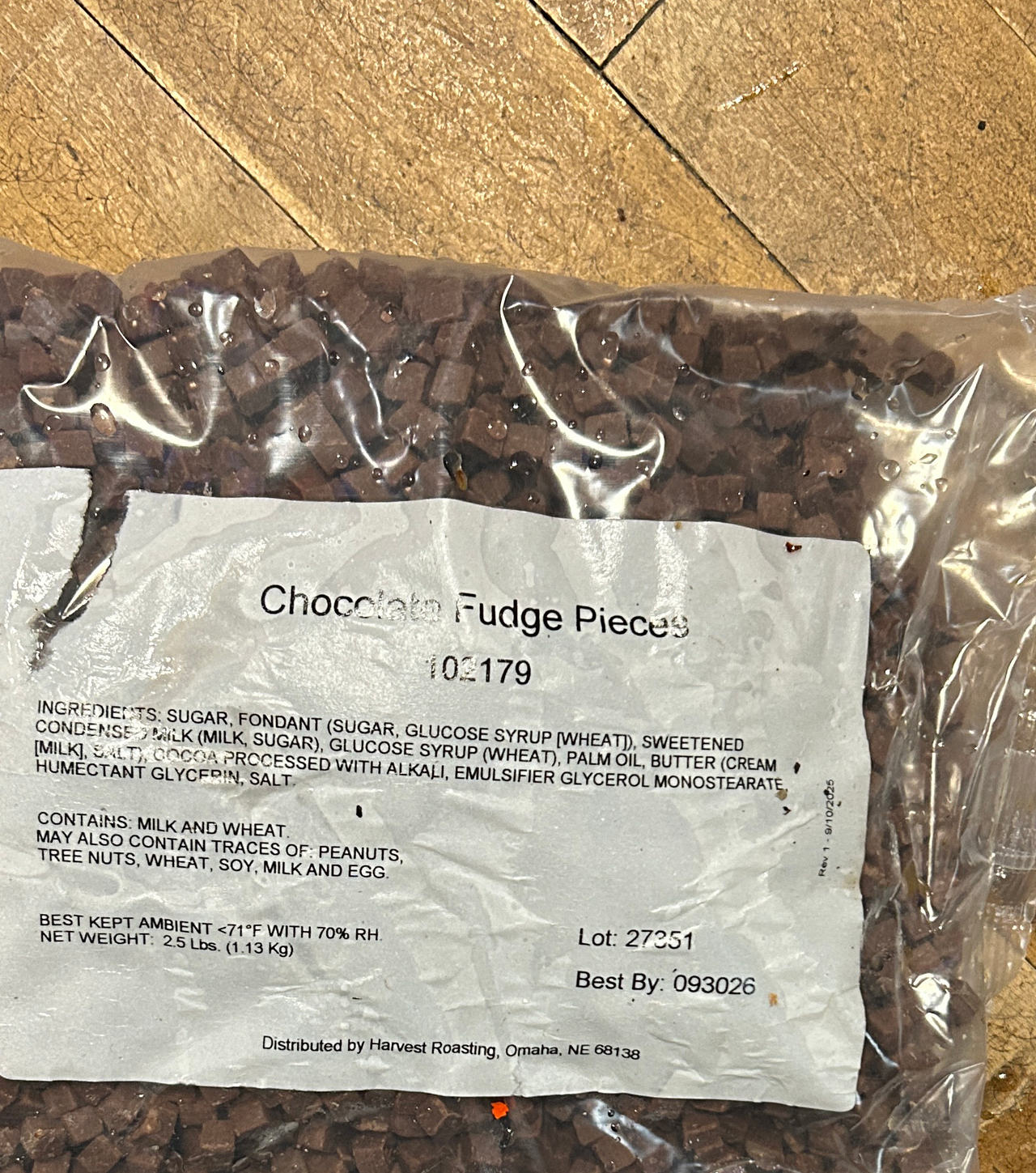 Harvest Roasting Chocolate Fudge Pieces 2.5 Lbs.