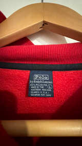 Polo Ralph Lauren Red Quarter-Zip Fleece Sweatshirt Large  - Image 1