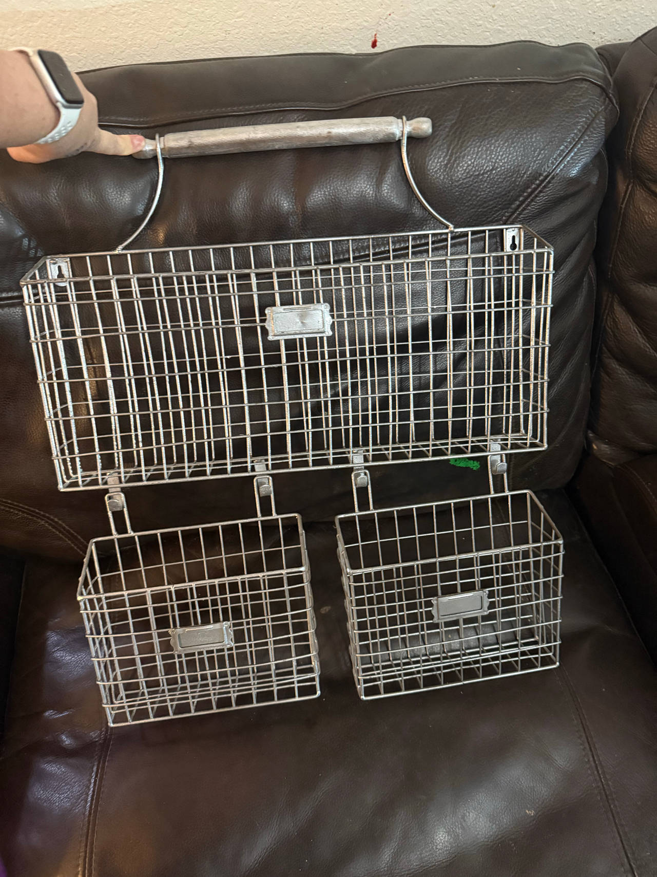 Wall Mounted Wire Basket Organizer- Silver