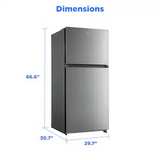 Midea 18.1-cu ft Top-Freezer Refrigerator - Fingerprint Resistant Stainless Steel - Image 2