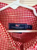 Vineyard Vines Boys Red & White Gingham Button Down Shirt Size L 16 - Image 3