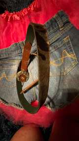Miss Me Rhinestone Horseshoe Leather Belt - Image 5