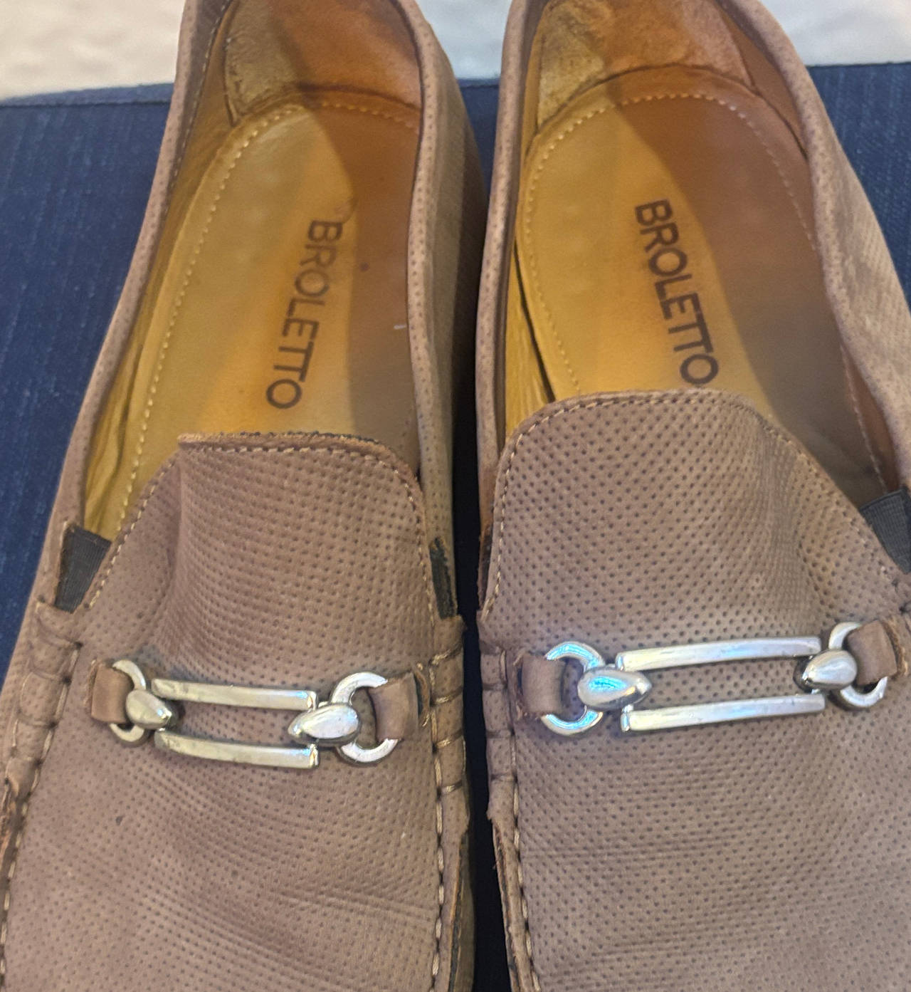 Broletto Perforated Suede Bit Loafers