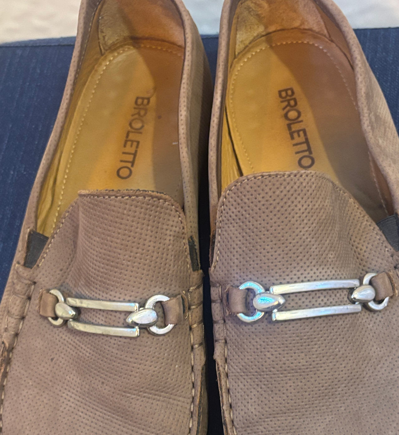 Broletto Perforated Suede Bit Loafers