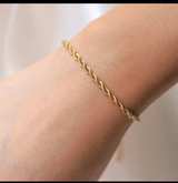 Gold-Tone Stainless Steel Rope Chain Bracelet - Image 2