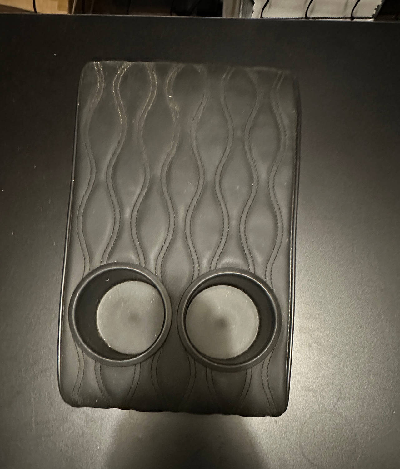 Universal Quilted Car Armrest Pad with Dual Cup Holders