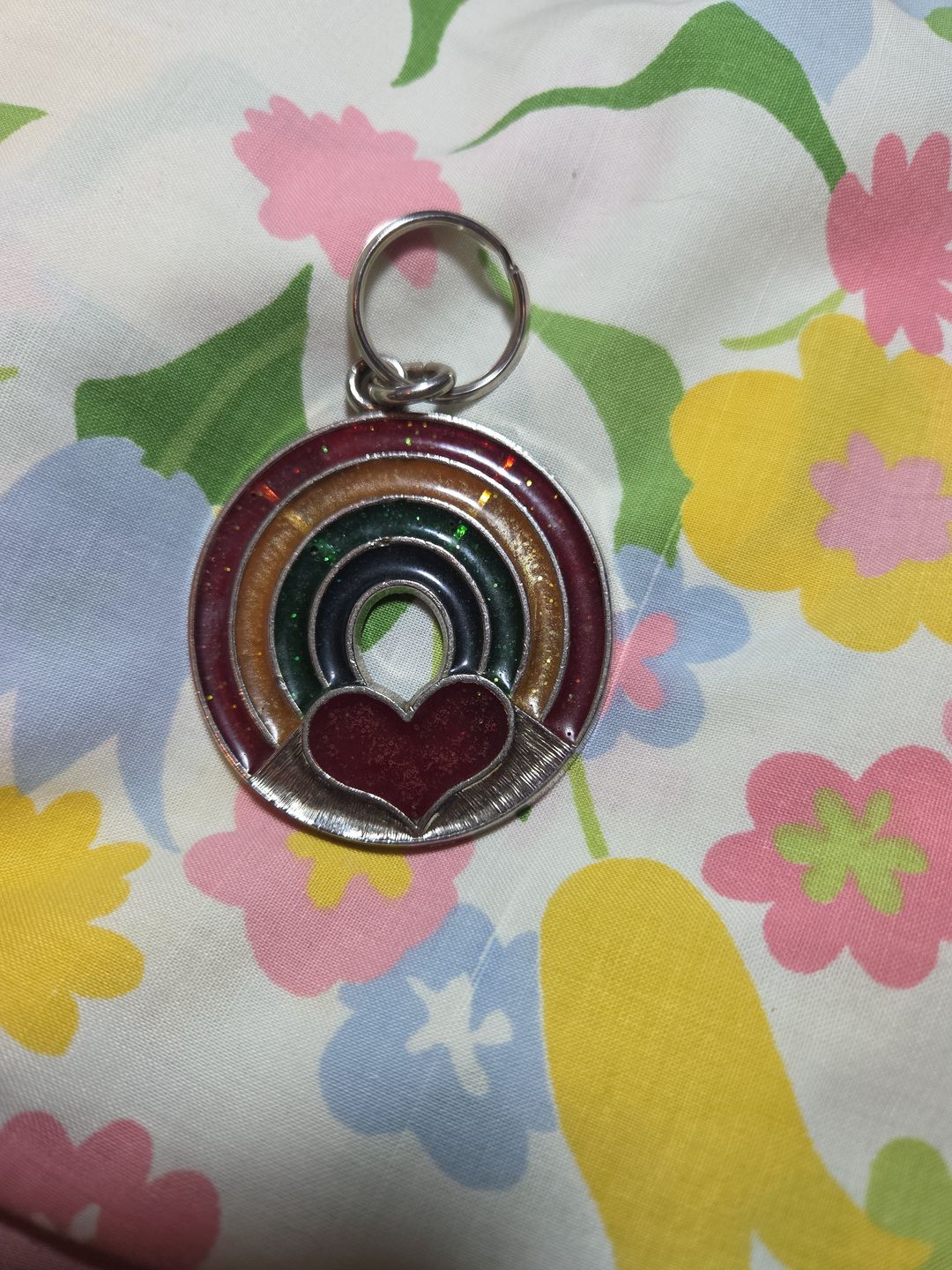 Rainbow Heart Keychain