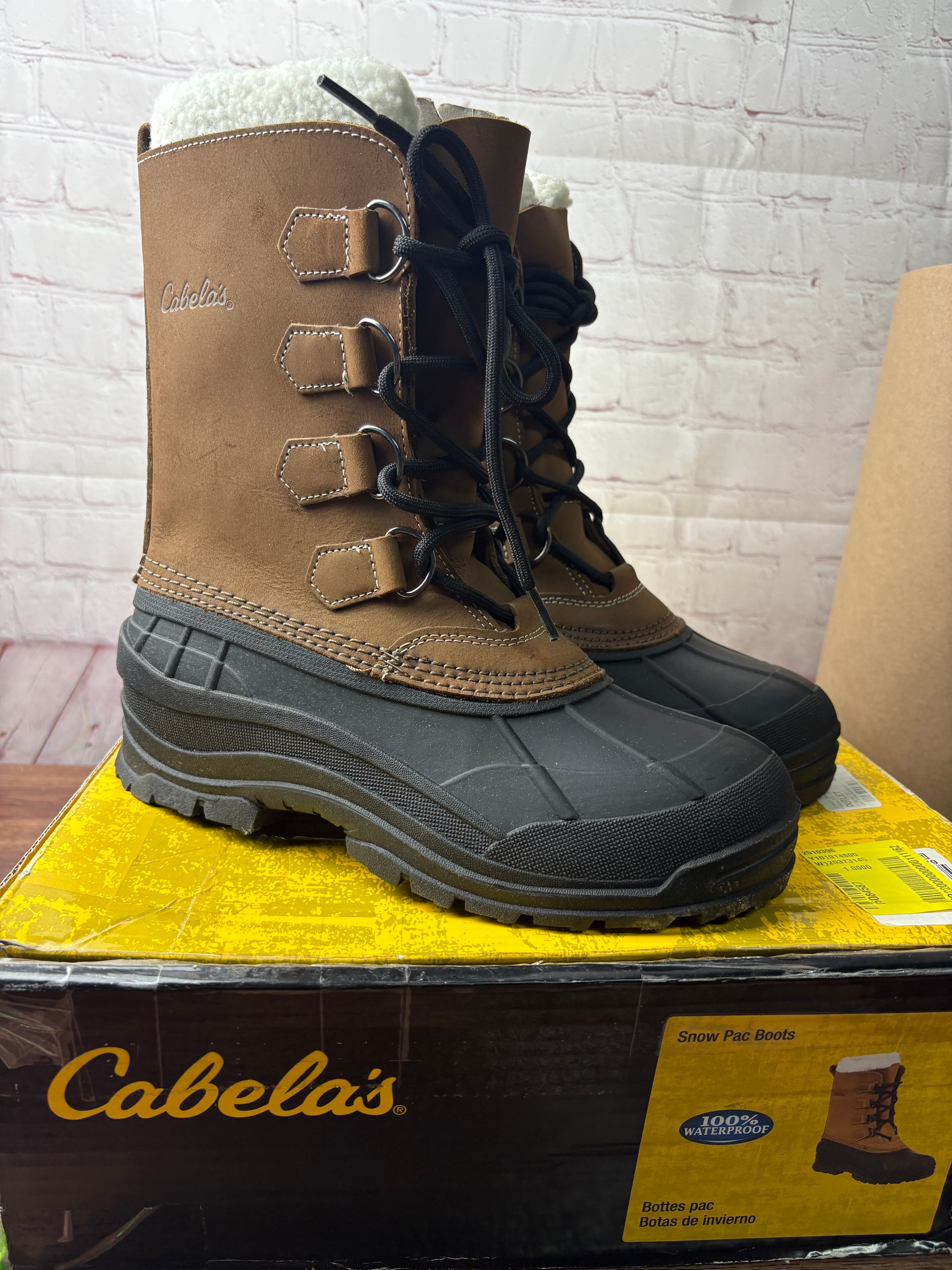 Cabela's Snowpac Pac Boots Brown 8D - Image 5