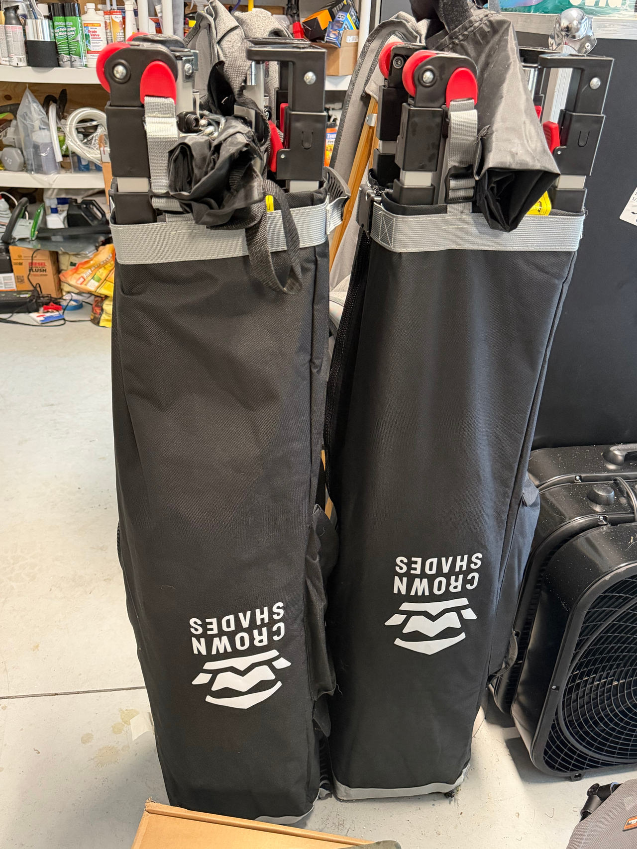 CROWN SHADES 10x10 Pop Up Canopy Tent w/ Carry Bag $85 each. $170 for the pair