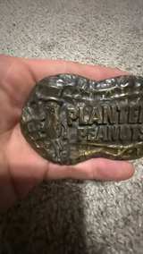 Vintage Planters Peanuts Mr. Peanut Brass Belt Buckle - Image 3