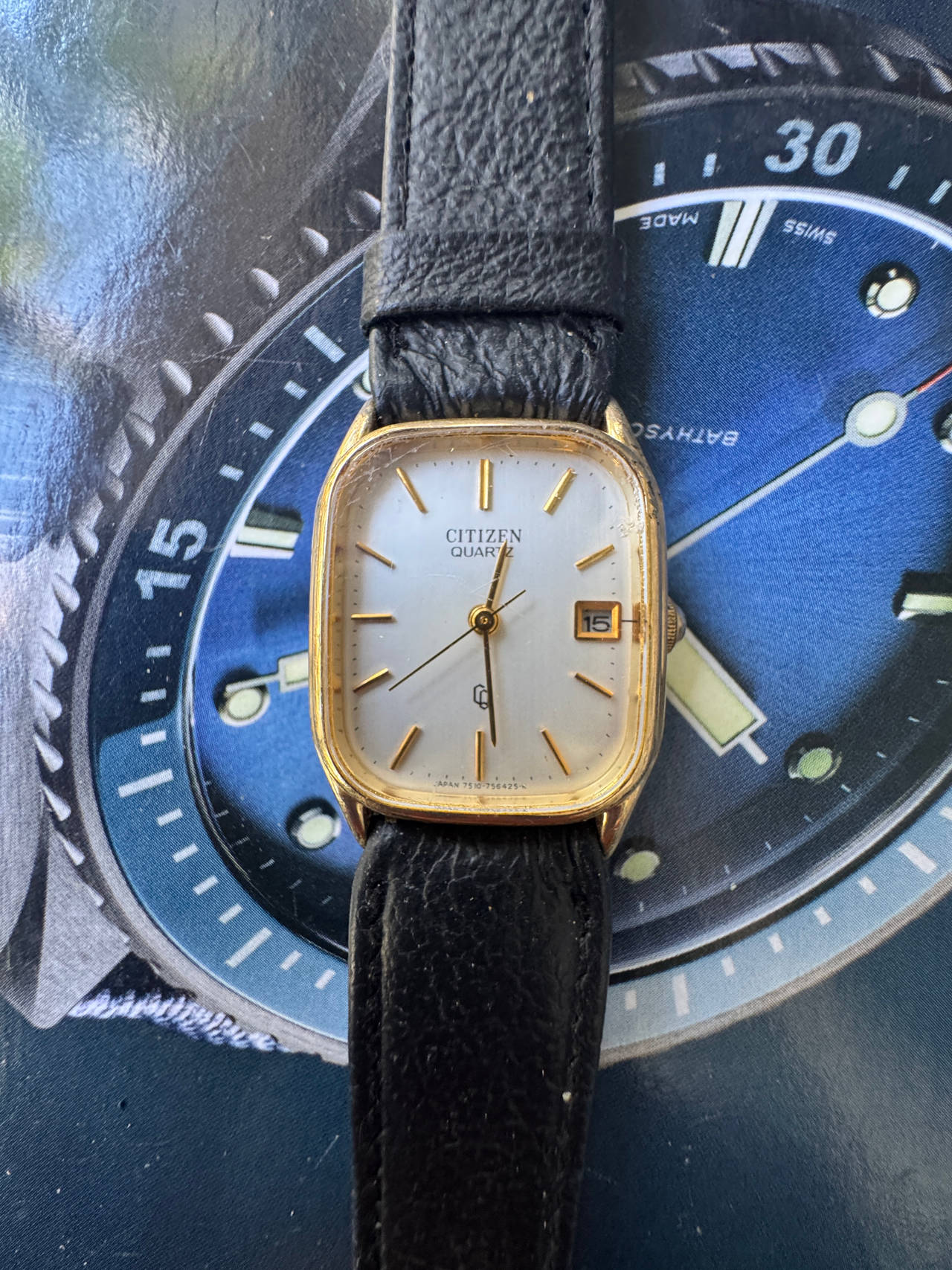 Citizen Vintage Quartz Gold Tone Tank Watch