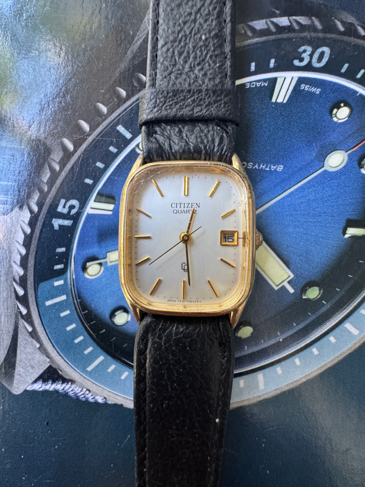 Citizen Vintage Quartz Gold Tone Tank Watch
