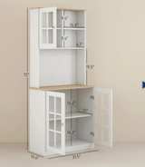 Kitchen Storage Hutch with Glass Doors - Image 2