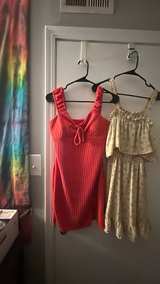 Ribbed Tie-Front Ruffle Strap Dress - Image 3