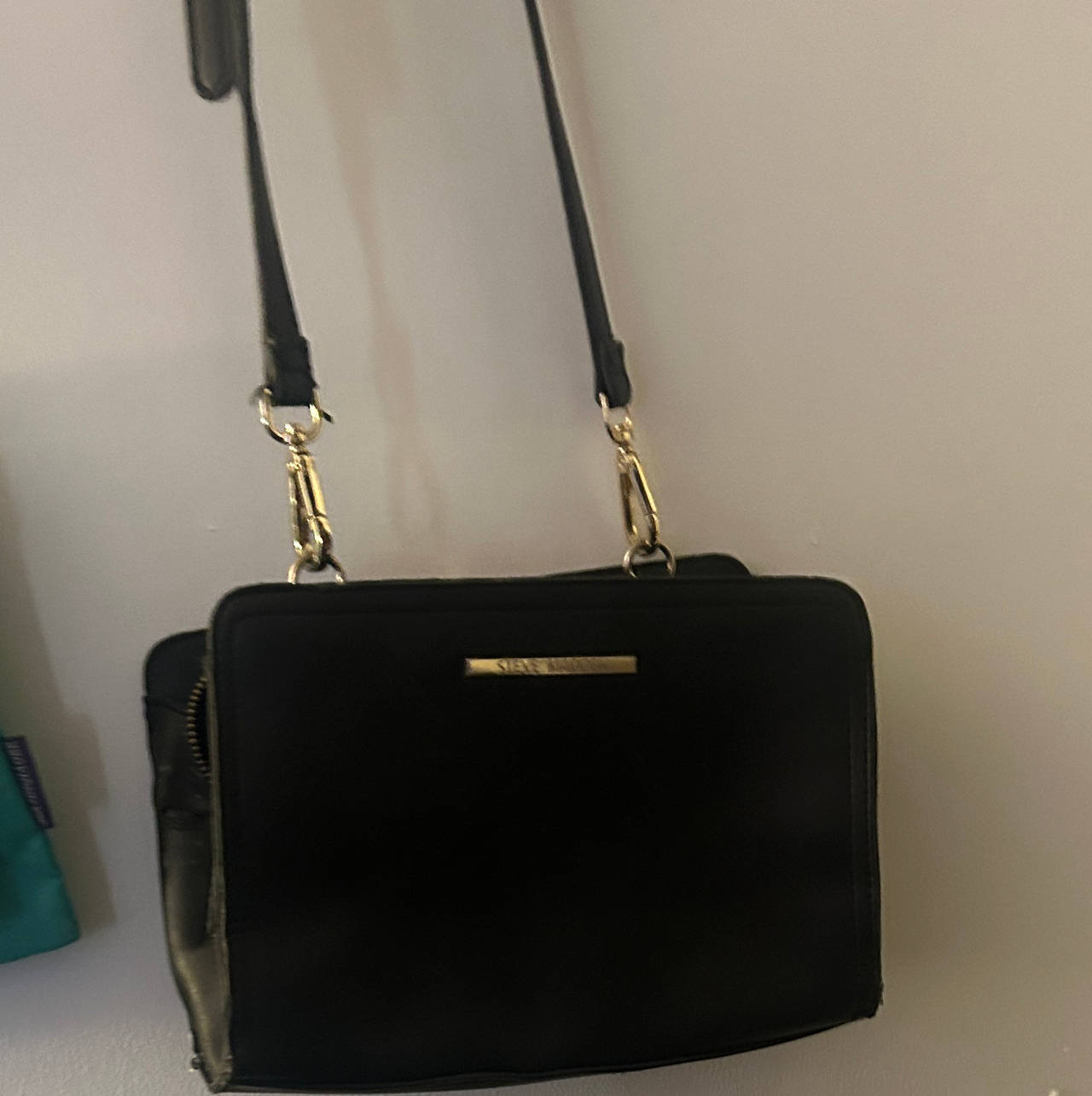 Steve Madden Black Crossbody Bag with Gold Hardware