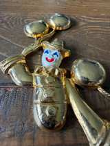 Vintage Gold Tone Clown with Balloons Pendant - Image 2