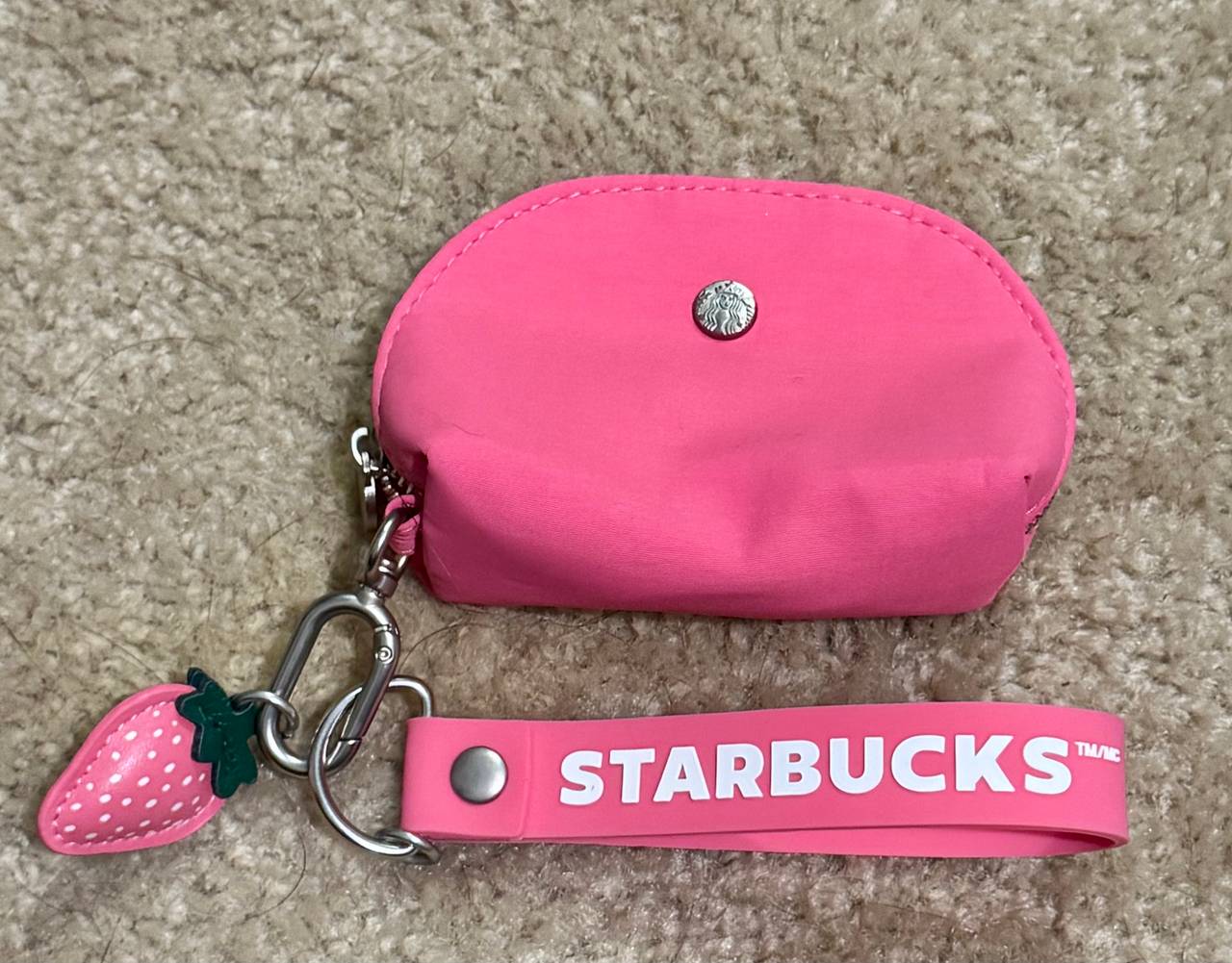 Starbucks Pink Strawberry Wristlet Coin Pouch
