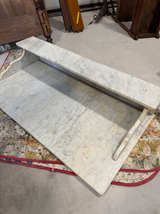 Antique Marble Washstand Top with Backsplash Shelf - Image 1