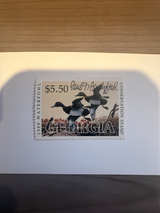 1988 Georgia Waterfowl Conservation Stamp $5.50 Paul Bridgeford signed CV$25 - Image 1