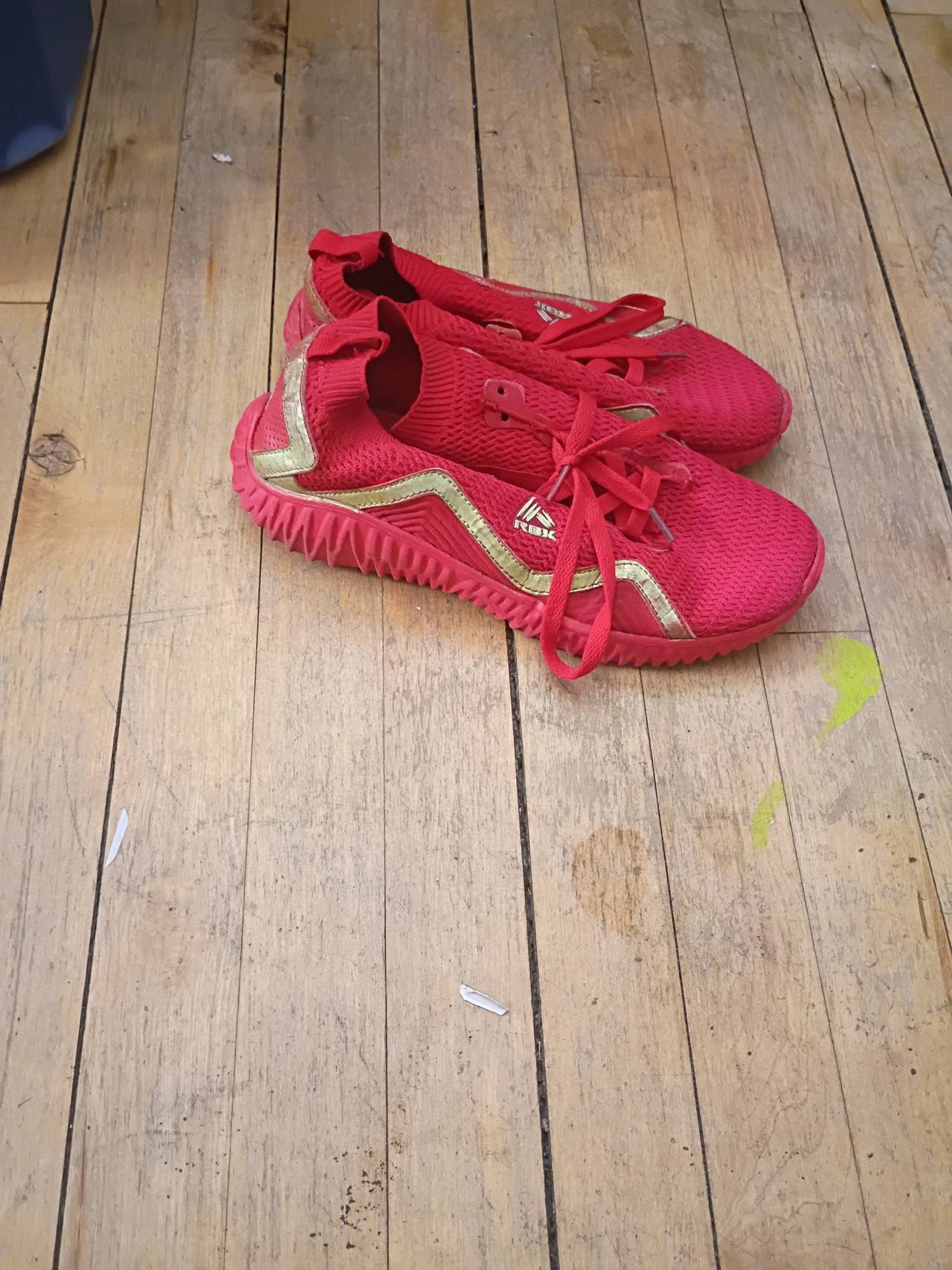 RBX kids Red and Gold Mesh Sneakers