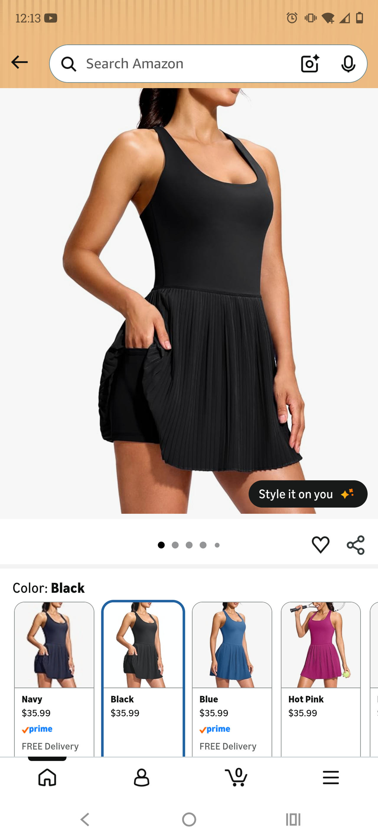Womens Tennis Dress black XS
