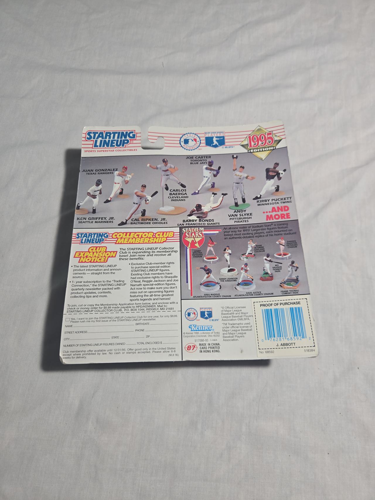 Kenner Starting Lineup Jim Abbott 1995 Edition New York Yankees