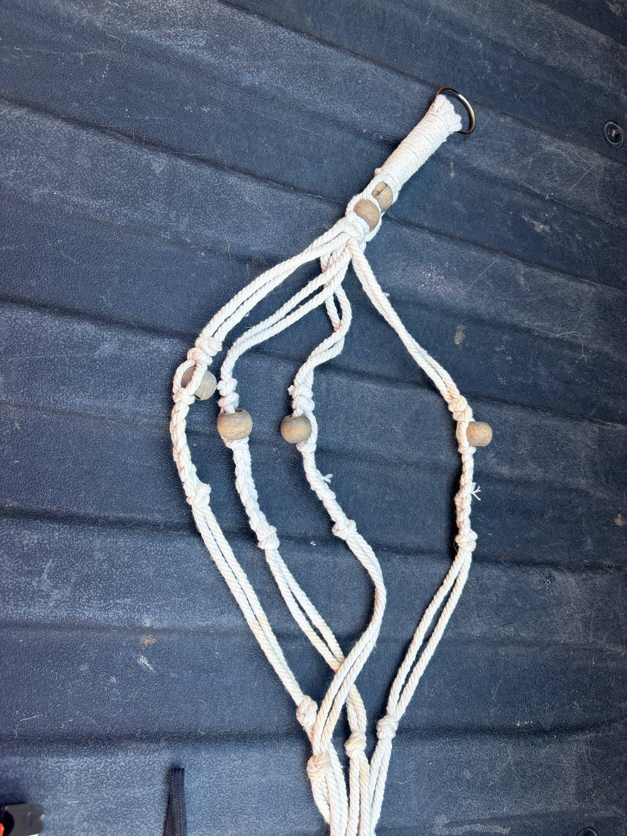Macrame Plant Hanger with Wooden Beads