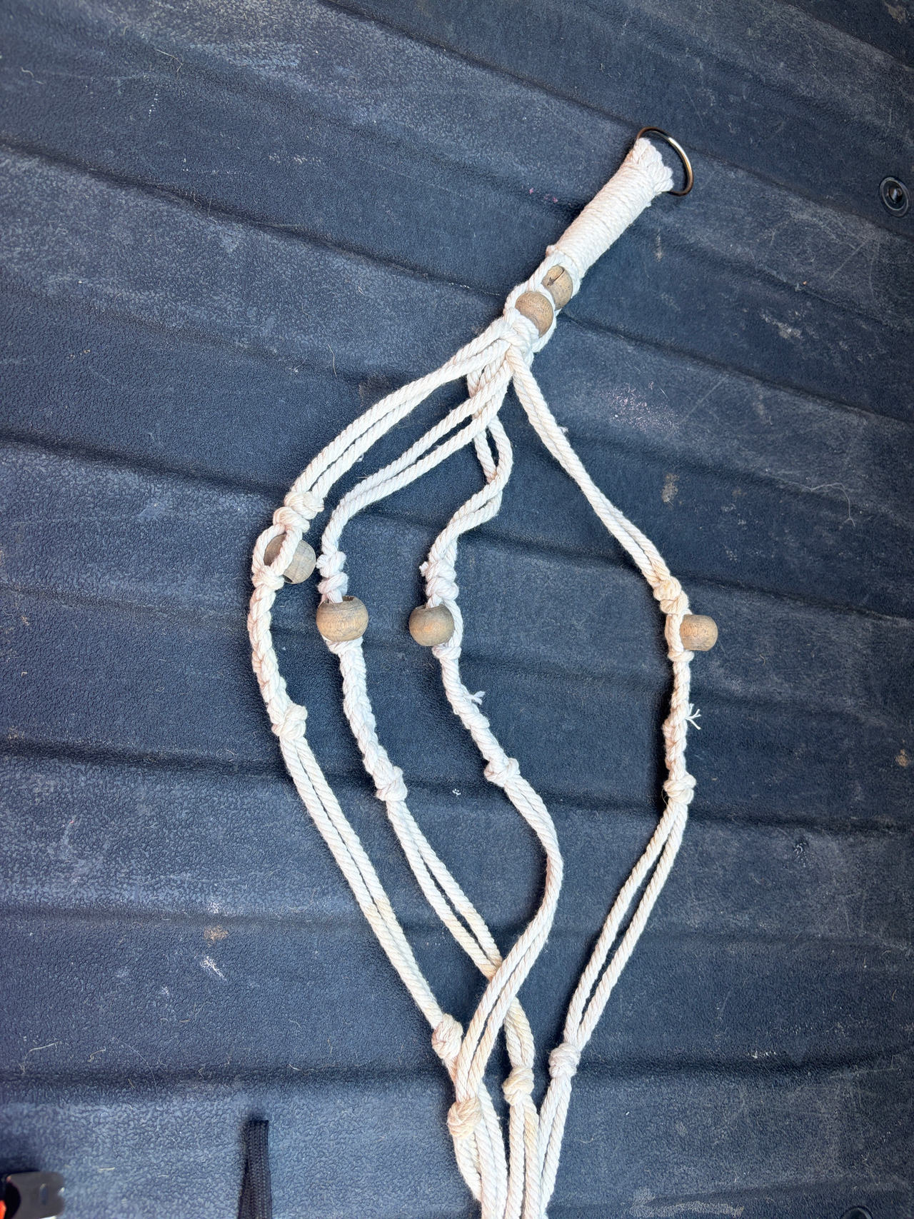 Macrame Plant Hanger with Wooden Beads