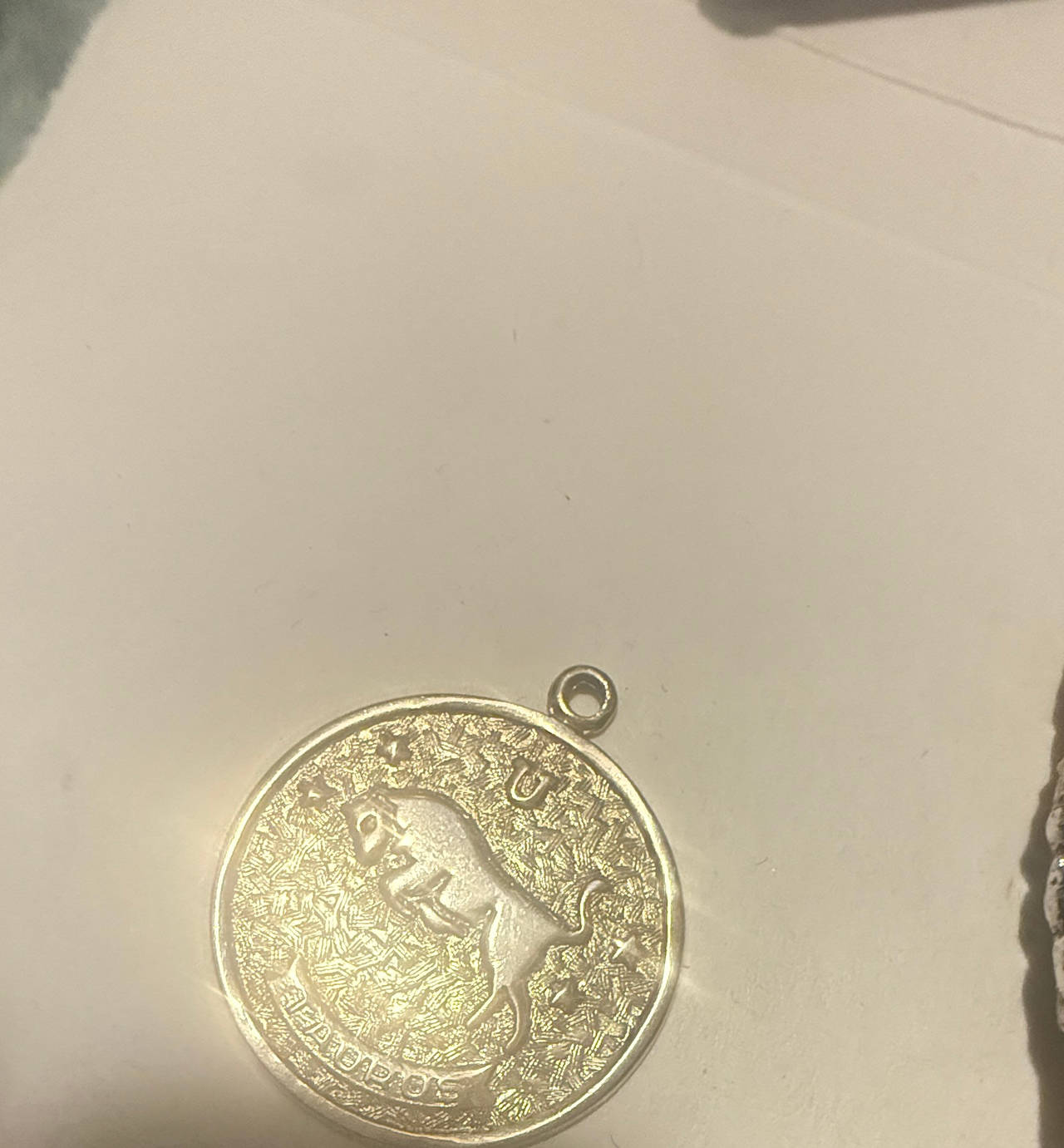 Vintage Taurus Zodiac Coin Pendant