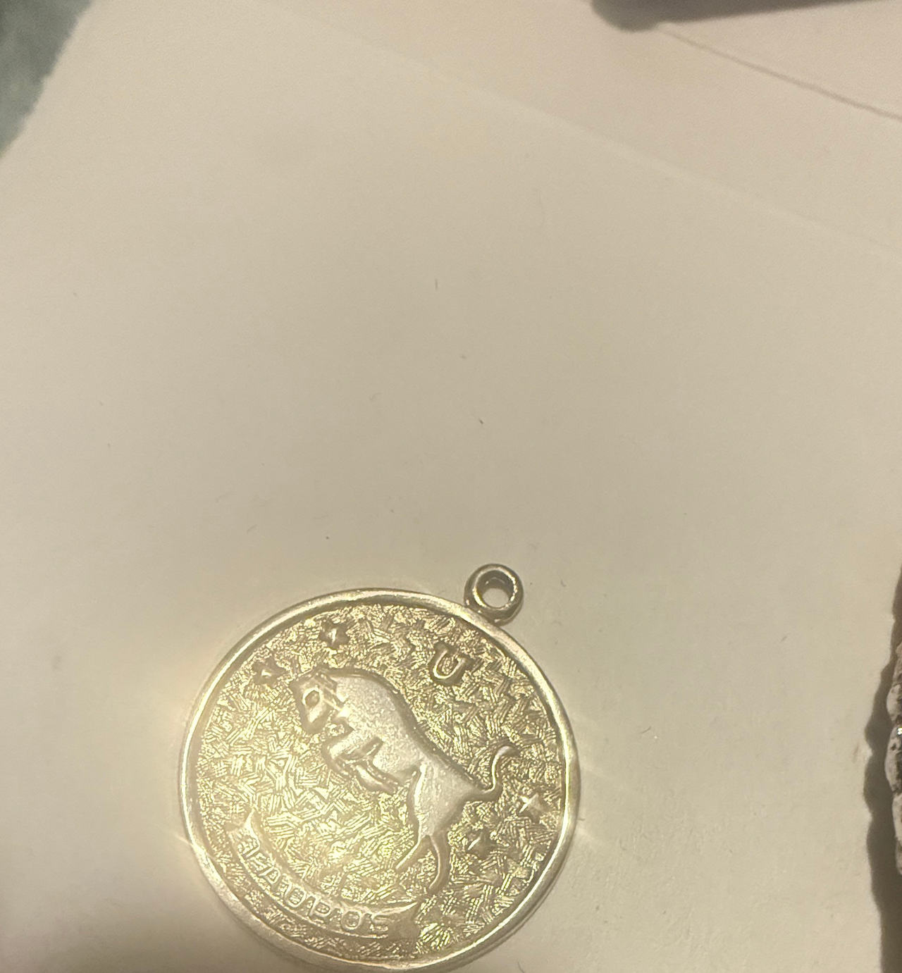 Vintage Taurus Zodiac Coin Pendant