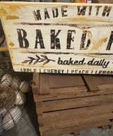 Primitive, chippy Fresh Baked Pies Rustic handmade Wooden Sign - Image 2