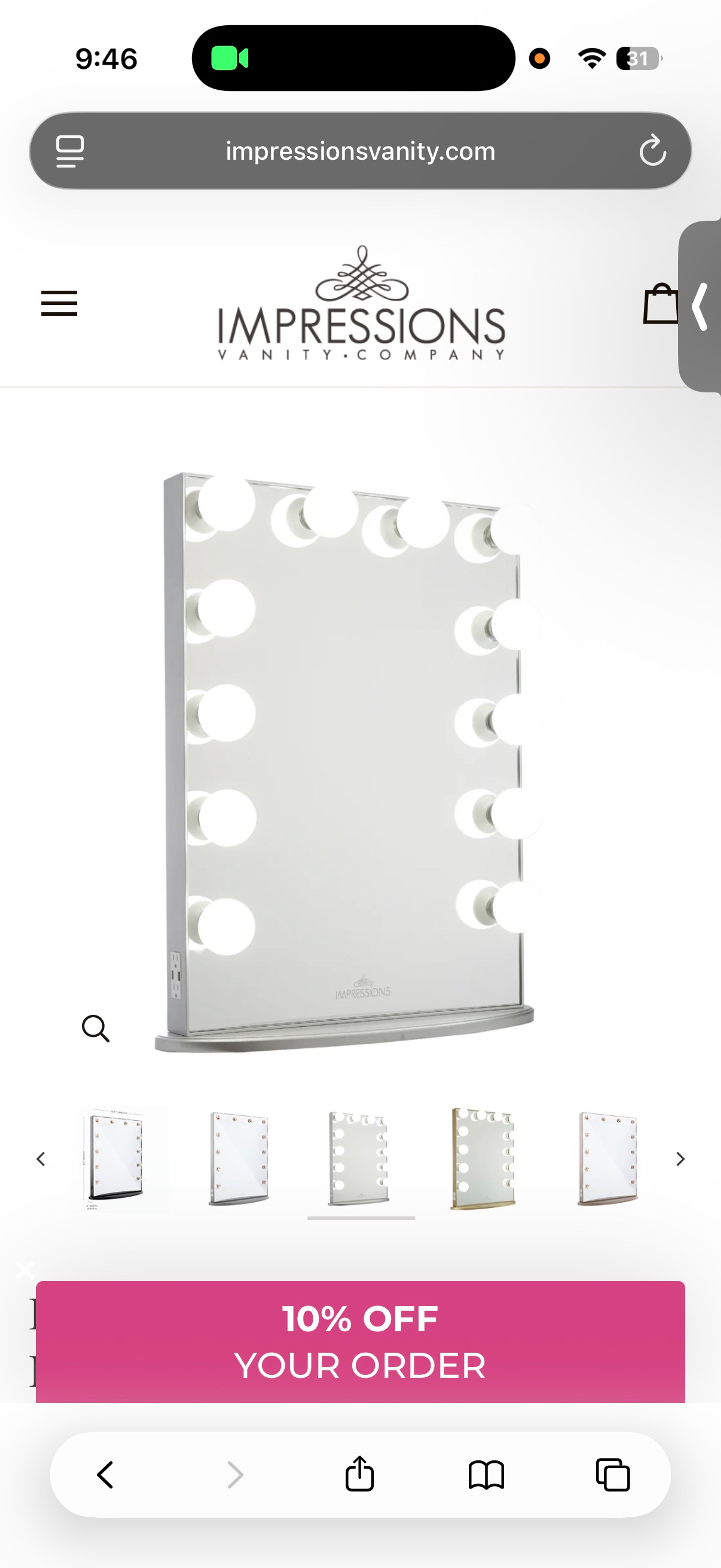 Impressions Vanity Hollywood Glow XL Vanity Mirror - Image 4