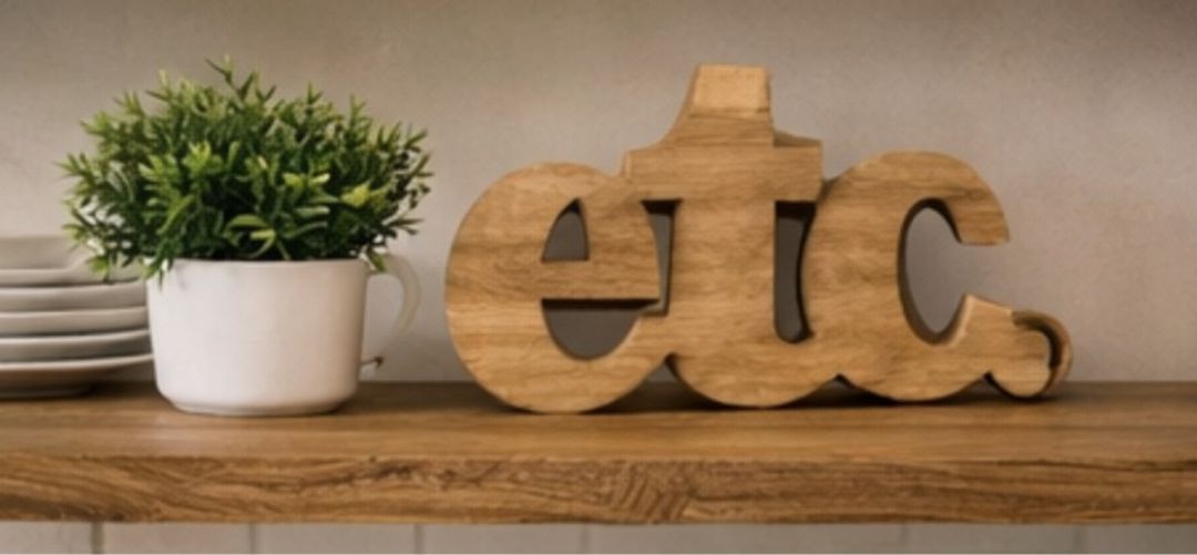Handmade Wooden "ETC" Decor