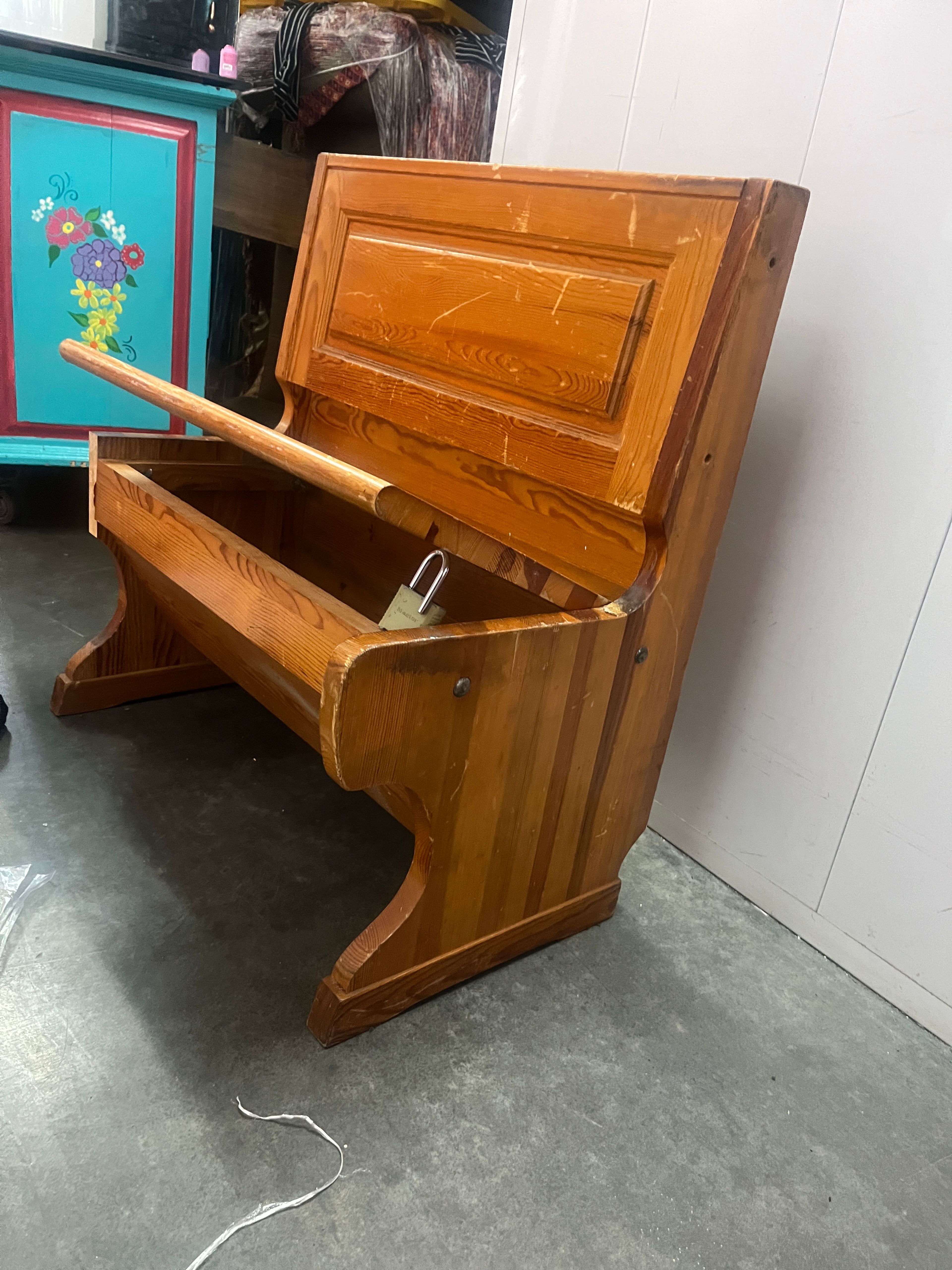 Vintage Wooden Storage Bench