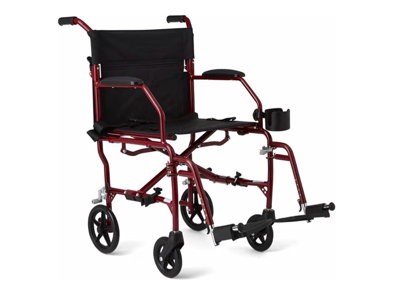 Medline UltraLight Transport Wheelchair Red Frame