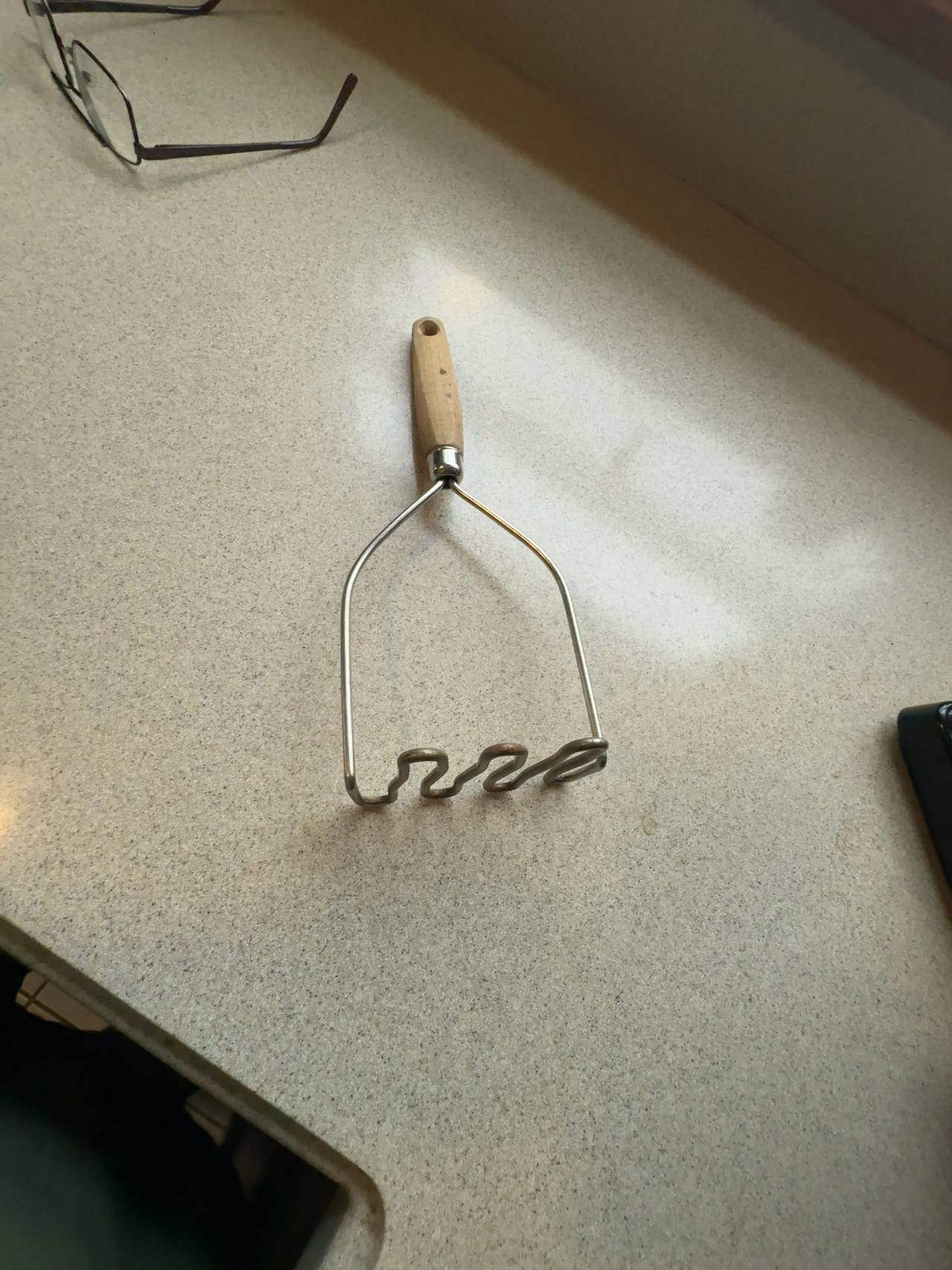 Vintage Wooden-Handle Potato Masher