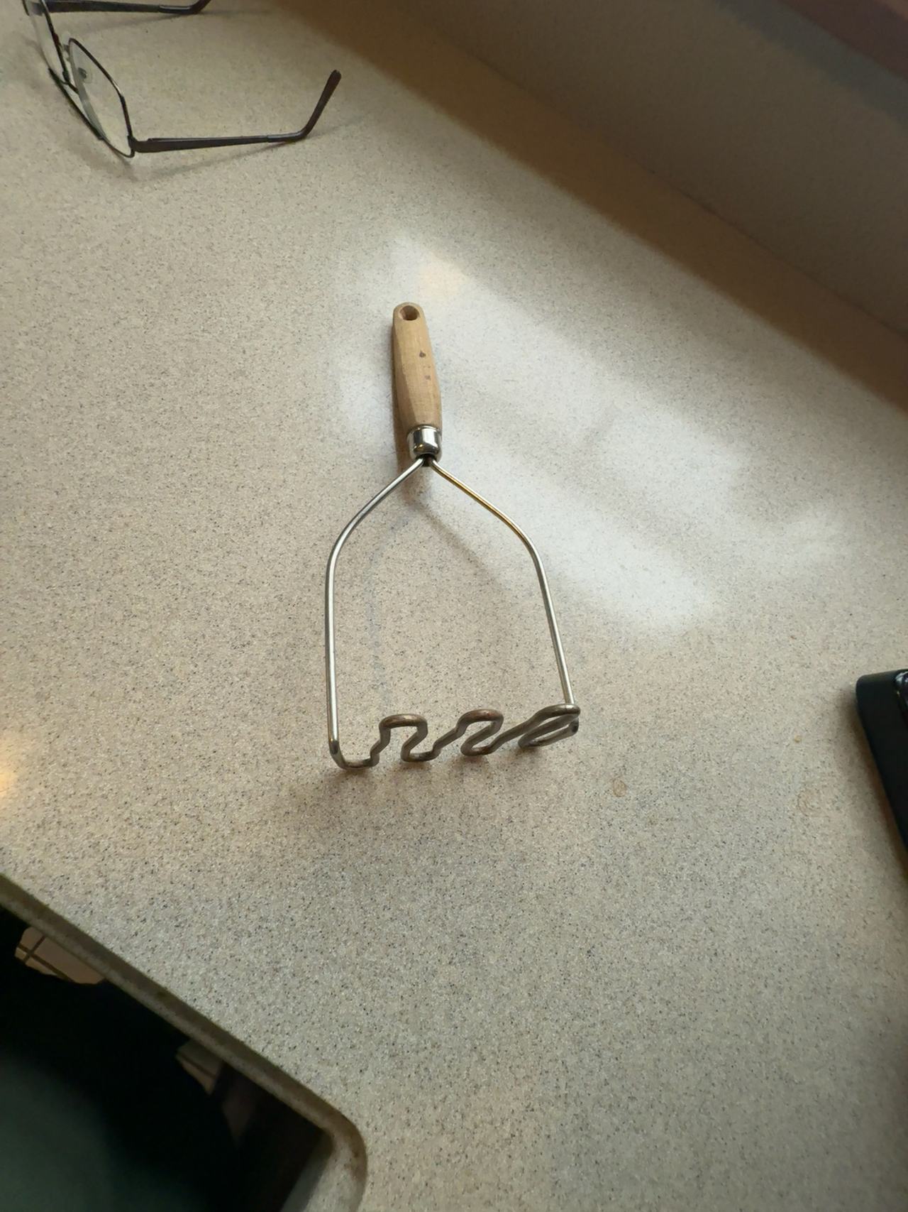 Vintage Wooden-Handle Potato Masher