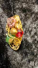 Vintage Fruit Salad Glass Bead Clip-On Earrings - Image 5