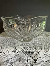 Vintage Noritake Hampton Hall Footed Crystal Bowl 9” Sparkling Crystal - Image 1