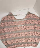 Free People Sheer Mesh Lace Stripe Dolman Top XS - Image 1