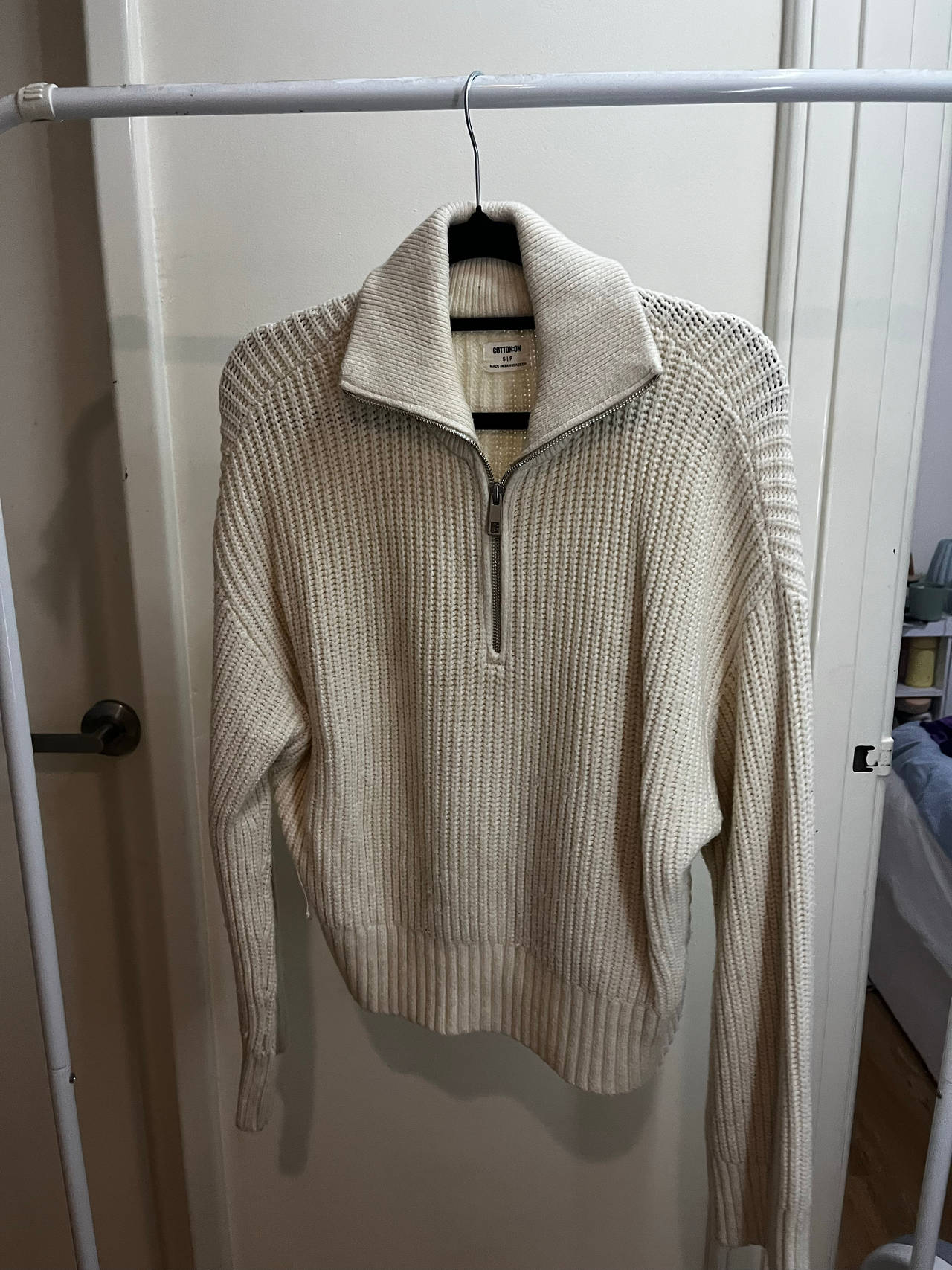 Cotton On Chunky Rib Quarter Zip Pullover