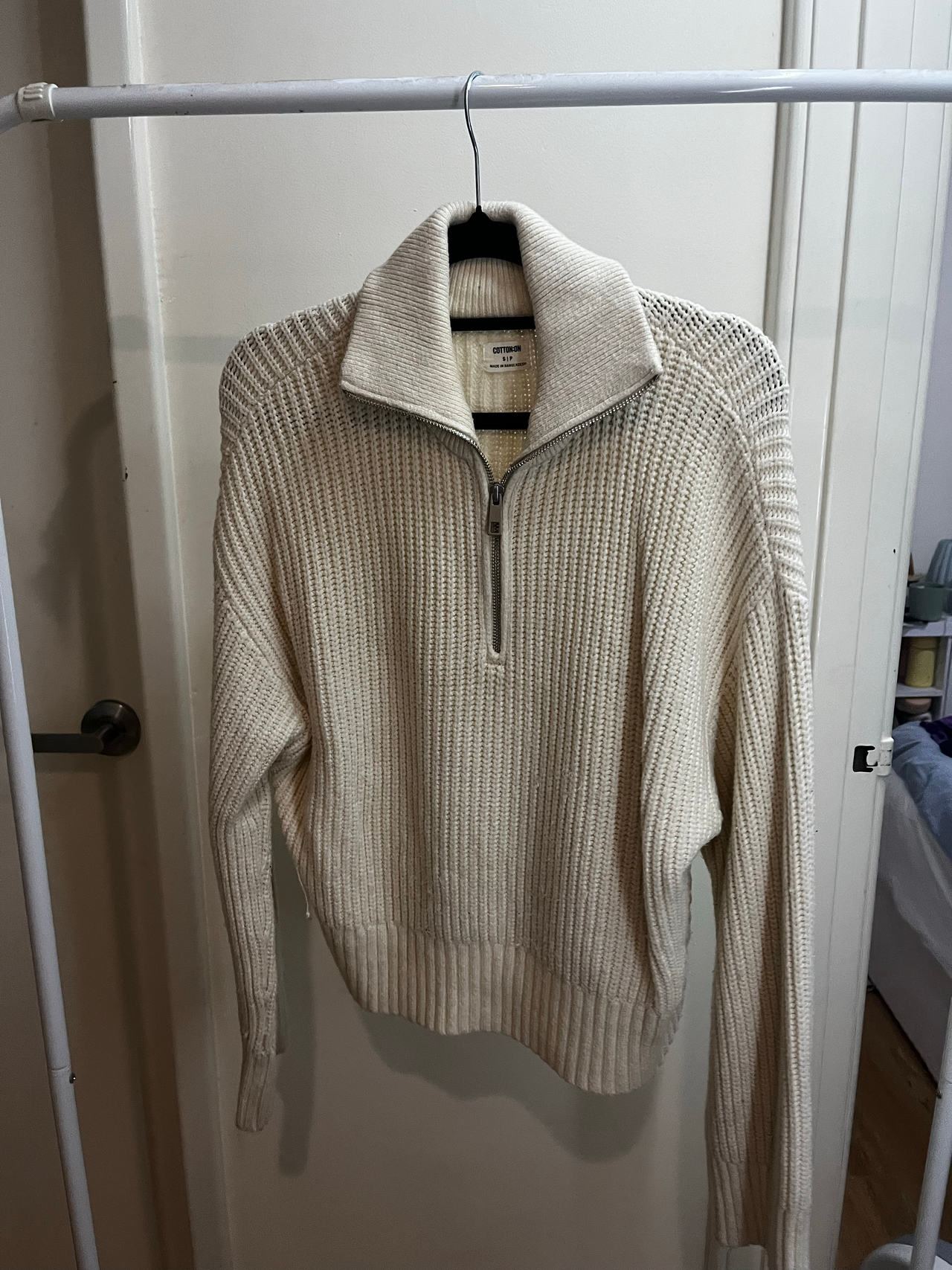 Cotton On Chunky Rib Quarter Zip Pullover