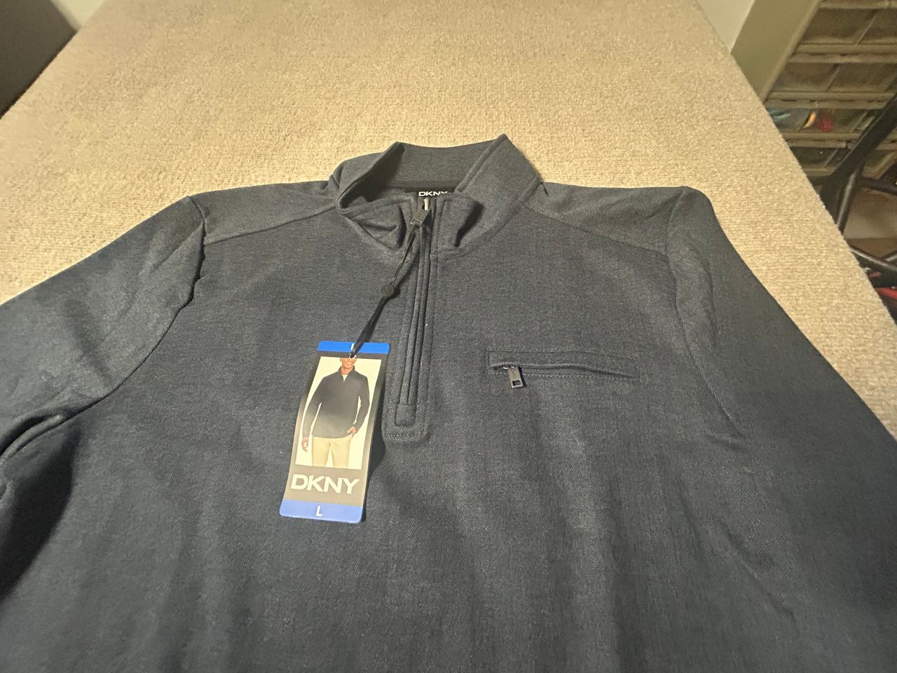 DKNY Men's 1/4 Zip Performance Pullover with Chest Pocket