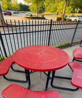 Commercial Perforated Metal Picnic Table - Image 1