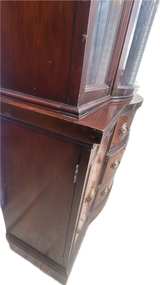 Vintage Mahogany Serpentine Front China Cabinet Hutch - Image 3