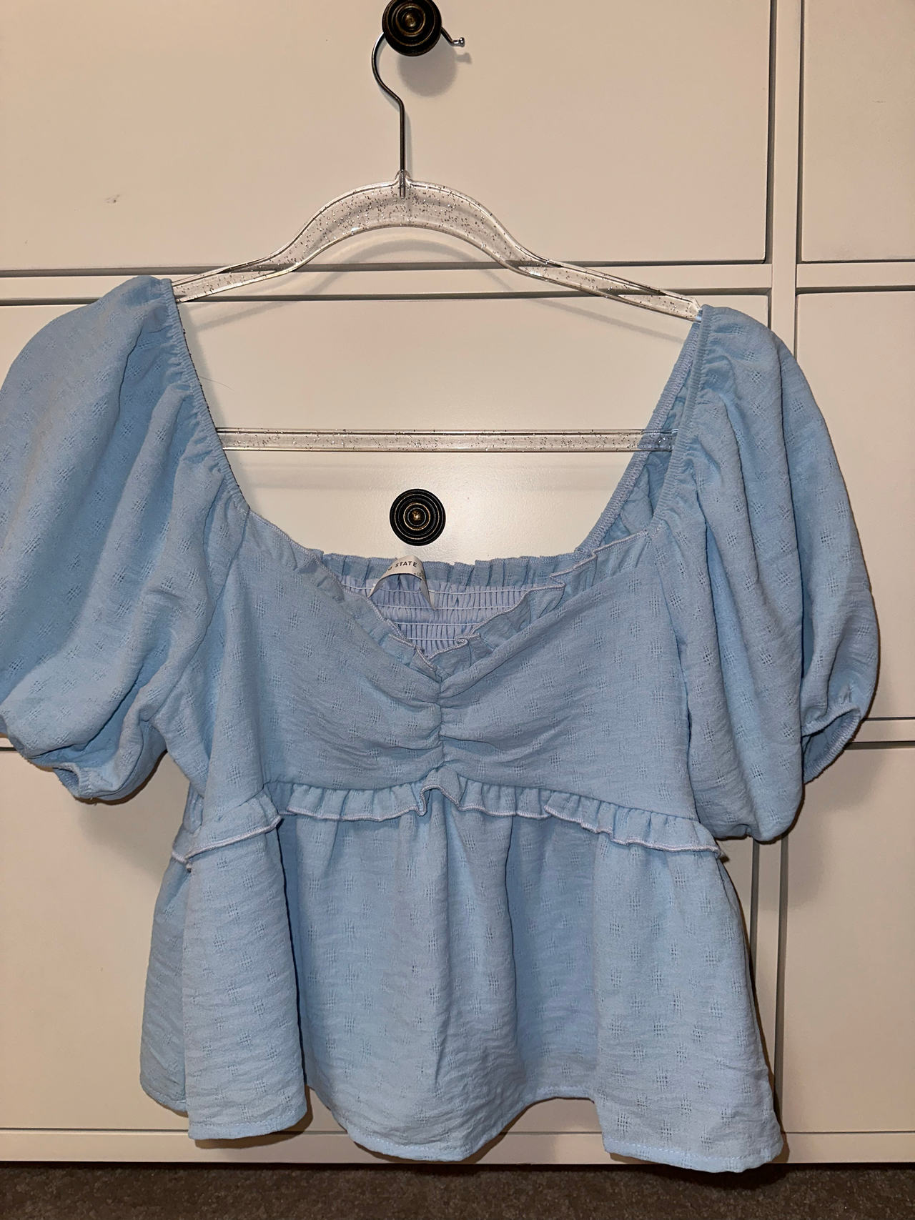 Altard State Puff Sleeve Peplum Top