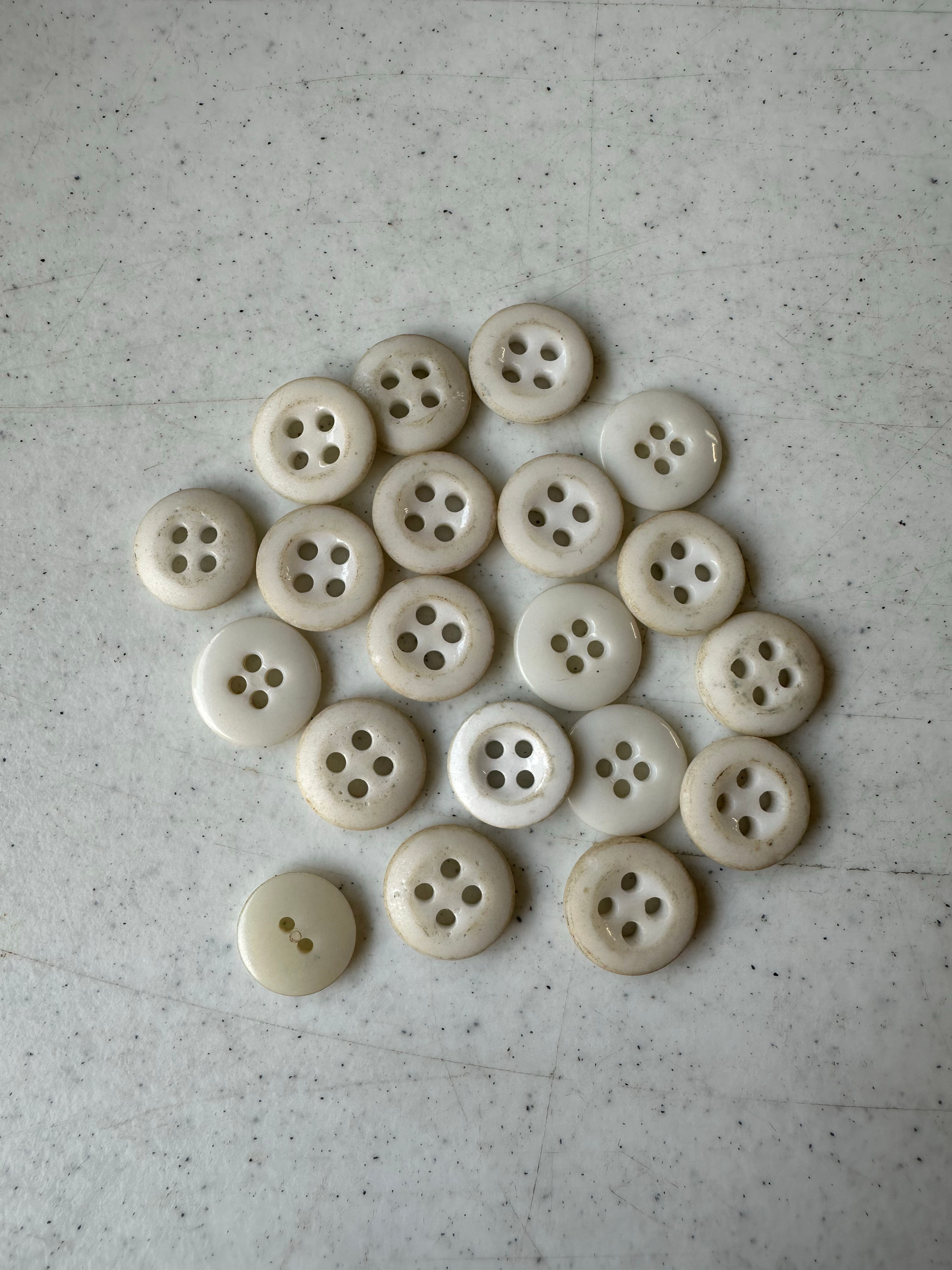 Assorted White Glass Sewing Buttons