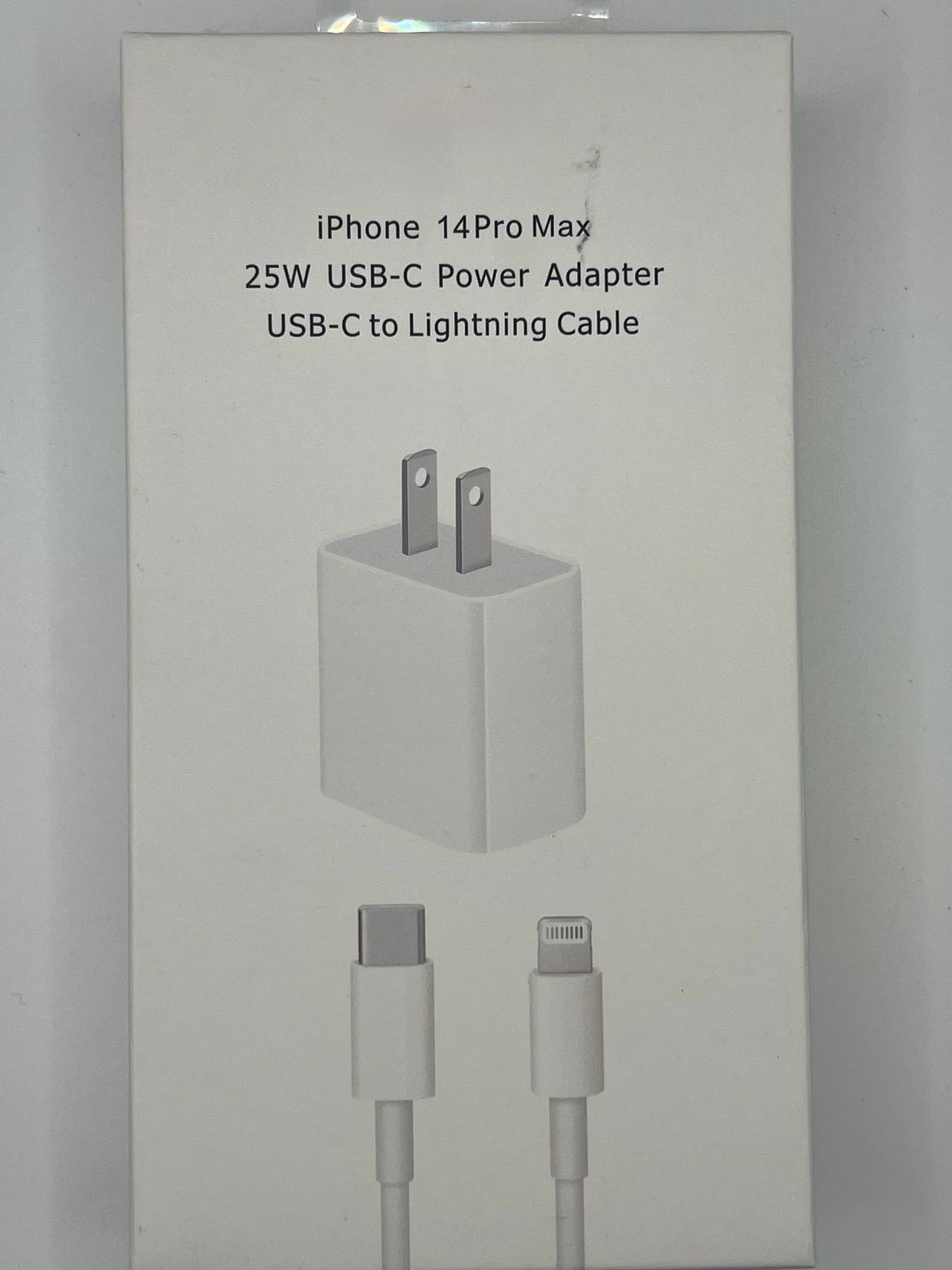 iPhone 14 Pro Max 25W USB-C Power Adapter with USB-C to Lightning Cable